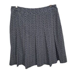 JNY Collection 12 Skirt Polka Dot Pleated Knee A Line Flare Capsule Flowy Career